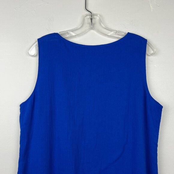 NWT Soft Surroundings Women's Blue Siesta Key Tank Top Size Medium - Picture 6 of 8